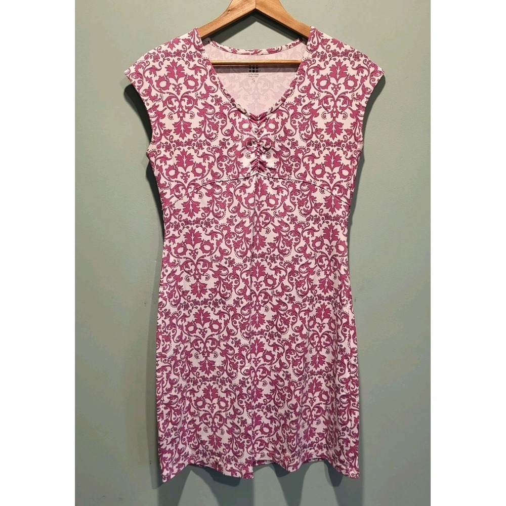 Title Nine Daring Diamalete Pink Print Stretch Athletic Athleisure Dress Sz S